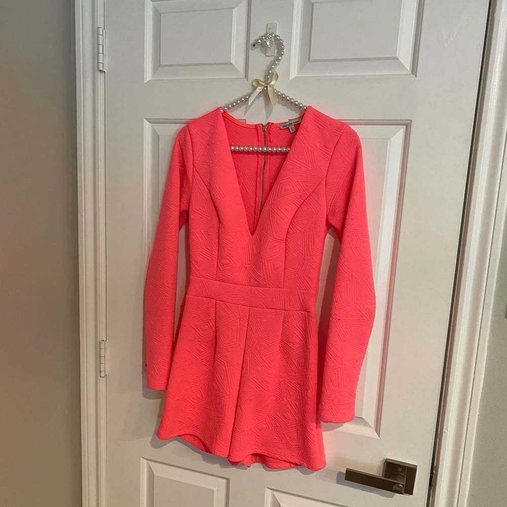 Neon pink romper